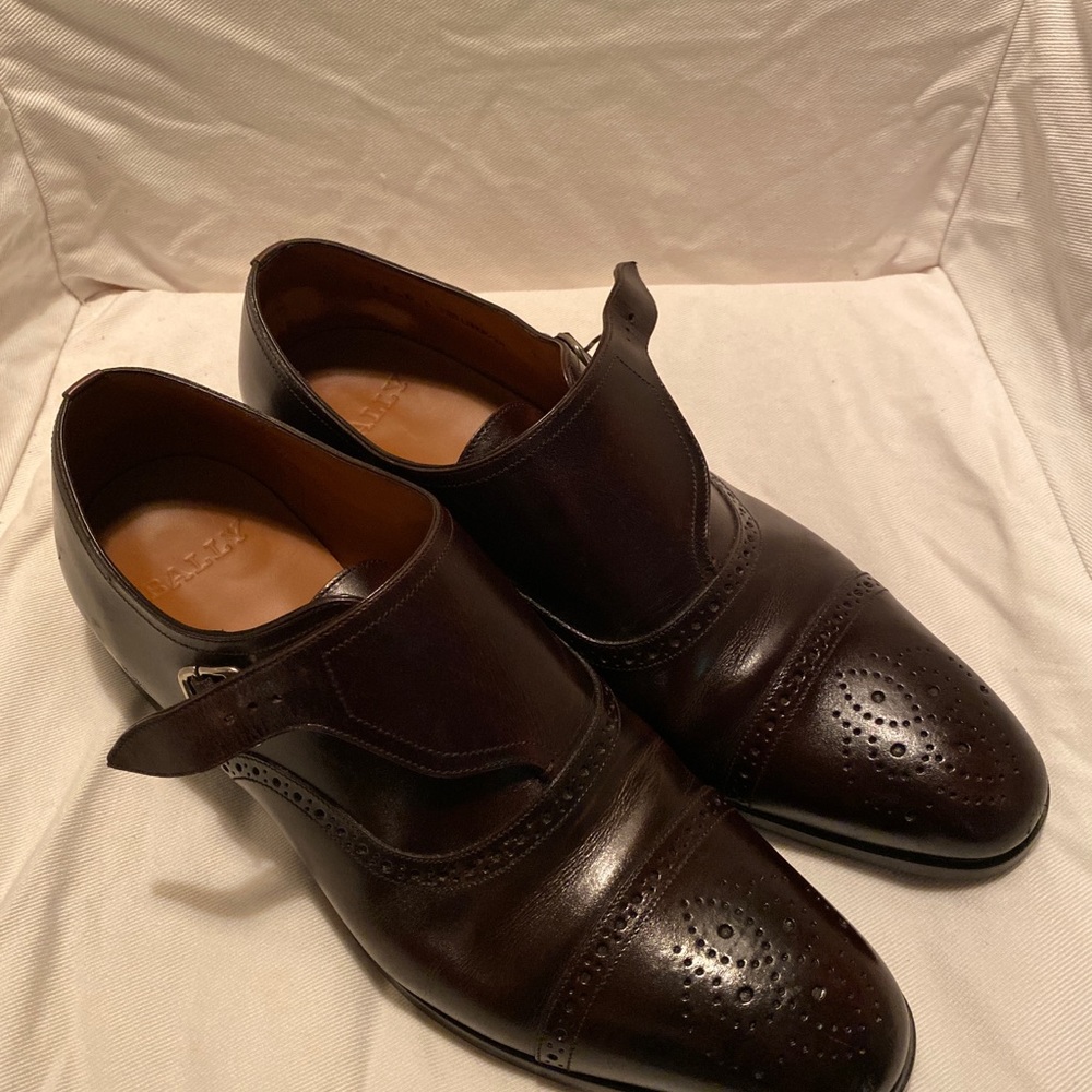 Scandil Mens Leather Monkstrap Shoe In Mid Brown